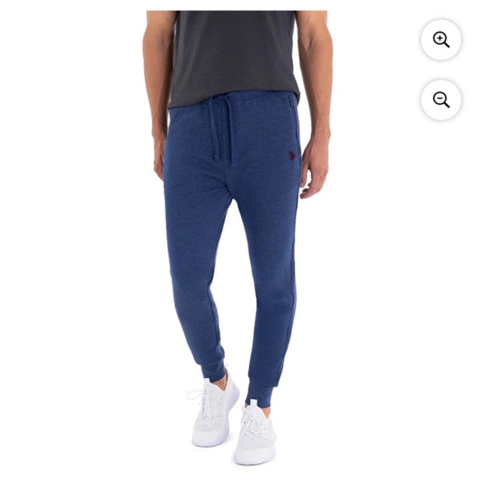 U.S. Polo Assn. Men's Small Fleece Jogger Blue Heather NEW